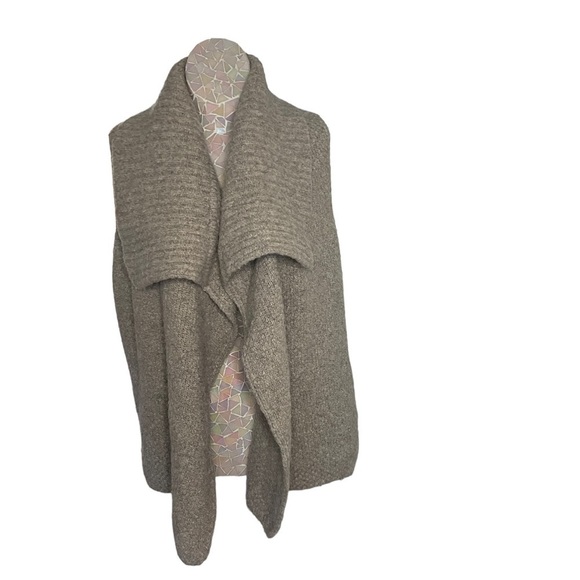 ANN Taylor LOFT Longline Collared Sweater Vest Gray Wool Alpaca Small - Picture 5 of 9